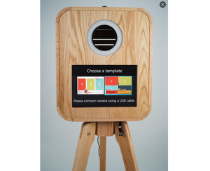 Photomaton vintage en chêne à face unique avec anneau lumineux, prend en charge l'imprimante et l'appareil <span class=keywords><strong>photo</strong></span>, idéal pour les mariages et les fêtes - Product Image 2