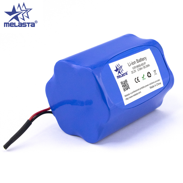 22.2v 2500mah Lithium Battery Rechargeable Li-Ion 18650 6s1p Battery Pack for Smart Roboties