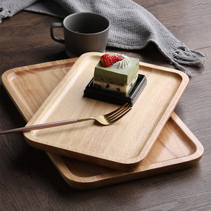 Japanese Style Rubberwood <b>Tray</b> Solid Wood Rectangular <b>Tea</b> <b>Tray</b> Dessert Plate Wooden Serving <b>Tray</b> Storage <b>Tray</b> - Product Image 1