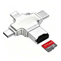 Adaptateur OTG 4 en 1 USB3.0/Type-C/Micro/iOS Lecteur de carte TF Compatible avec les téléphones et les tablettes Adaptateur externe pour ordinateurs portables Universel