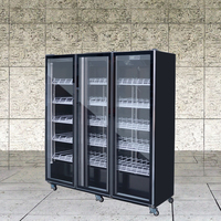 Vitrine Réfrigérée Commerciale Réglable pour Boissons, Double Porte, Refroidisseur d'Air, Dégivrage Automatique Haute