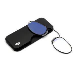 Universal Mobile Attached Glasses Portable Clip Nose Reading Glasses Mini Wallet Presbyopic Glasses Elderly Eyewear