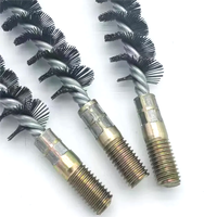 Brosse à fil en acier inoxydable de qualité industrielle OEM personnalisable, brosse à double spirale pour le nettoyage des tuyaux de chaudière, des conduites et des cheminées