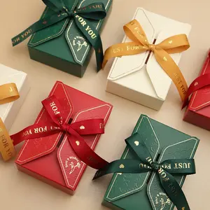 Preço de atacado embalagem reciclar papel envio bowknot fita de seda caixa de doces de chocolate embalagem caixas de presente de papel