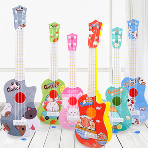 1-2 strumento di simulazione per bambini Mini chitarra giocattolo a quattro corde può suonare giocattoli musicali illuminanti