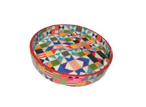 Venta caliente calidad artesanías mango madera epoxi resina esmalte pegatina diseño multicolor acabado Natural bandeja de servicio para hoteles - Product Image 3