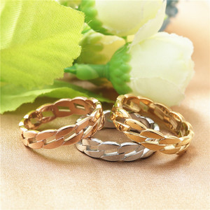 European American Style <b>Titanium</b> Steel Hollow <b>Chain</b> Ring Women's Punk Motorcycle Ring Vintage Gold Color Gift Jewelry - Product Image 4