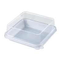 Nouvelle boîte d'emballage transparente anti-buée en PET pour gâteaux carrés, mousse Banji, gâteaux en tranches, rouleaux de gâteau et desserts, idéale pour la pâtisserie.