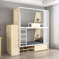 Lit superposé en métal robuste et élégant, double étage, avec taille personnalisée pour dortoir, appartement, hôtel, auberge de jeunesse