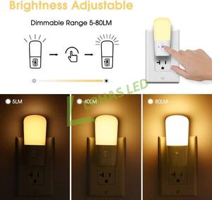 LOHAS Minimalist Design Automatic Sensor Plug-In Night Lights 1W LED Dimmable Nightlight Warm White Bed <strong>Lamp</strong> for Kids' <strong>Bedroom</strong> - Product Image 5
