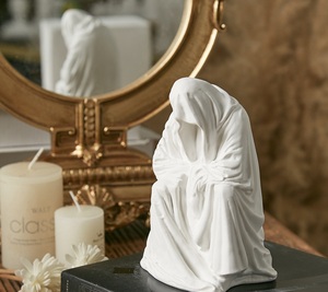 Nueva Escultura <span class=keywords><strong>de</strong></span> Resina <span class=keywords><strong>Blanca</strong></span> con Figura Velada Misteriosa, Decoración Artesanal para <span class=keywords><strong>el</strong></span> Hogar, Adorno <span class=keywords><strong>de</strong></span> Feng Shui - Product Image 3