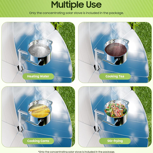 Cuisinière <span class=keywords><strong>solaire</strong></span> parabolique portable et chauffe-eau, diamètre 1,5 m, 1500 W, <span class=keywords><strong>four</strong></span> <span class=keywords><strong>solaire</strong></span> haute efficacité pour le camping, la cuisine en plein air, le barbecue - Product Image 6