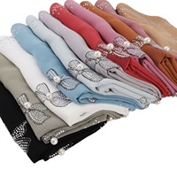 Zifeng OME personnalisé fleur Type chaud diamant longue écharpe perle en mousseline de soie carré moyen-orient afrique malais écharpe