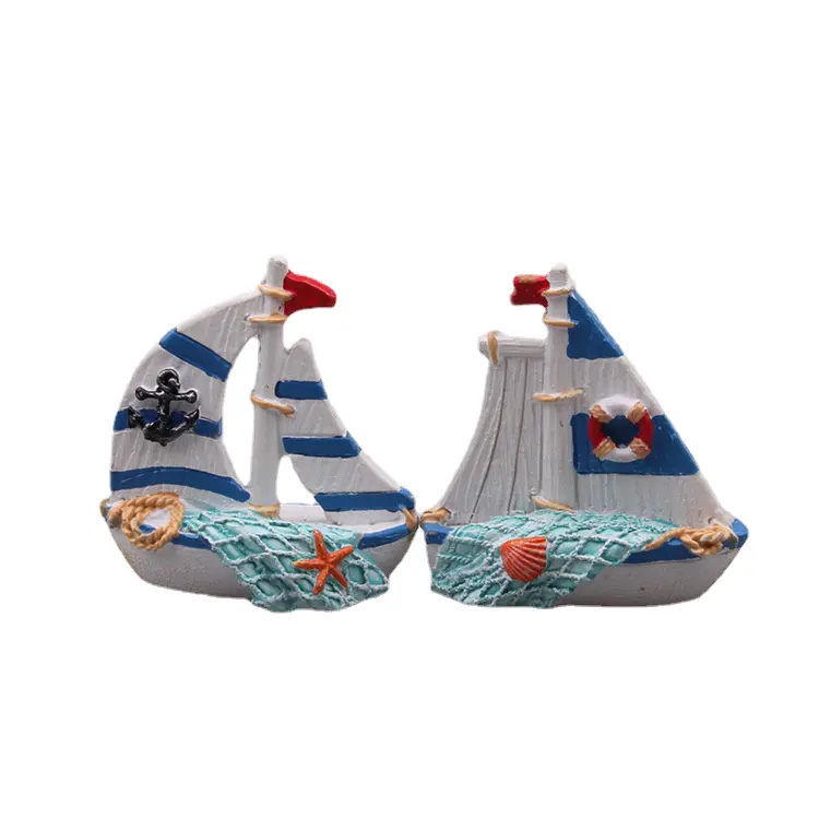 Quyingqiu barca a vela nuovi ornamenti regalo accessori acquario vento mediterraneo oggetti in resina marina