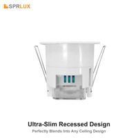 Capteur de distance Sprlux SP-M11, détection radar 5,8 GHz, 360 degrés, intérieur/extérieur, 2-8 m, sortie AC, mouvement et position pour l'éclairage