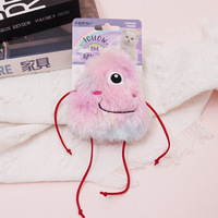 Vente en gros de jouets en peluche pour chat rose violet bleu jaune en forme de monstre mignon chatons en forme de balle remplie d'herbe à chat Jouets à mâcher pour chat