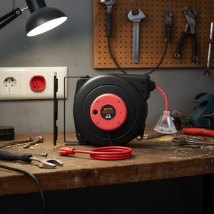Enrouleur de câble rétractable Vevor 45 pieds 12AWG 3C SJTOW pour usage en atelier - Product Image 2
