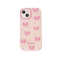 Étui de téléphone portable en silicone 3D antichoc avec design de dessin animé et ruban à nœud papillon pour Redmi Note 15 14c Note 14 Pro pour A17 A16 A15 A36