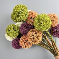 Bunga Artifisial Allium Baru, Dandelion Hijau Bulat, Hydrangea Bola Plastik, untuk Dekorasi Ruang Tamu, Rumah & Pernikahan