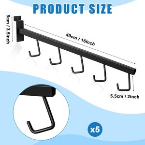 Siêu thị cầu lông Racket kệ trưng bày với 5 J-Hook gắn trạm slatwall cánh tay thẳng hiển thị - Product Image 4