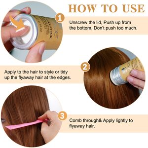 Bâton de cire coiffante IKZEE OEM avec peigne intégré, lissant pour cheveux noirs, anti-frisottis, application facile - Product Image 3