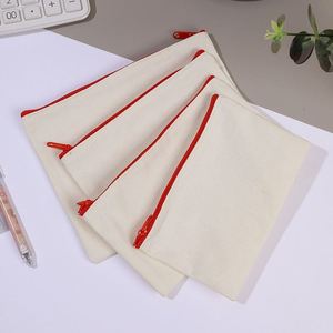 Sacs en toile à fermeture éclair multi-usages pour le voyage, trousse à cosmétiques, pochette vierge pour crayons, personnalisable avec logo, vente en gros, 8,3x5 pouces - Product Image 6