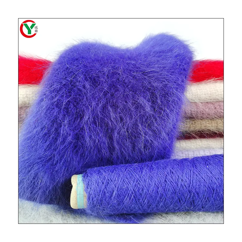 Vendas de fio angora 50 60 70 80 coelho, fio de tricô longo para chapéus de tricô