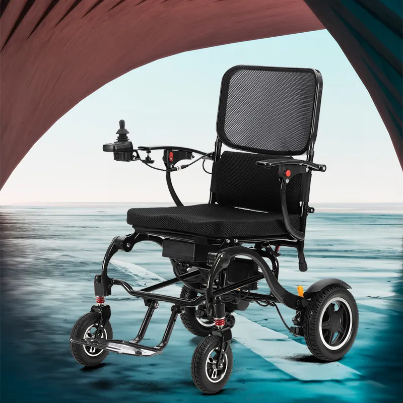 Carbon Fiber Electric Wheelchair Ultra-light Portable Elderly Disabled Folding Wheel Chair Car Tourist Household