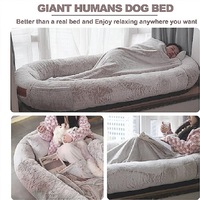 Lit personnalisable pour humains et animaux de compagnie (chiens et chats) - Niche surdimensionnée avec housse amovible, design mignon, pour toutes les saisons, utilisation intérieure, Guangdong
