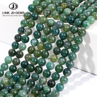 Perles en vrac d'agate mousse naturelle 5A de 8 mm, 10 brins, stock entrepôt local, pour artisanat DIY, perles en vrac faites à la main, vente en gros pour boutiques