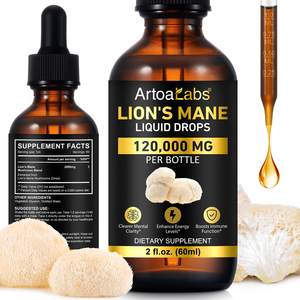 Hete Aanbieding Biologische Leeuwenmanen Vloeibare Druppels Leeuwenmanen Paddenstoel Supplement voor Geheugen Concentratie Helderheid Hersenen Booster Immuunsysteem Ondersteuning - Product Image 1