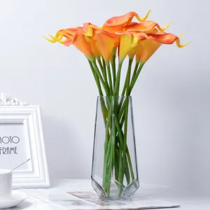ดอกไม้ประดิษฐ์ทำมือทำจาก PU ขนาดเล็ก,ดอกลิลลี่สำหรับตกแต่งร้านอาหารโรงแรมห้องนั่งเล่นในบ้าน