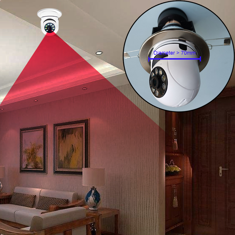 360 Degree LED Light Bulb Camera 720P Wireless Surveillance Camera Home Security IP Camera PTZ Rotating Bulb JXLCAM APP