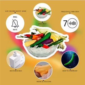 Silicone ricaricabile impermeabile G stimolatore a forma di clitoride cetriolo mais carota melanzane peperoncino a forma di frutto vibratore Dildo - Product Image 5