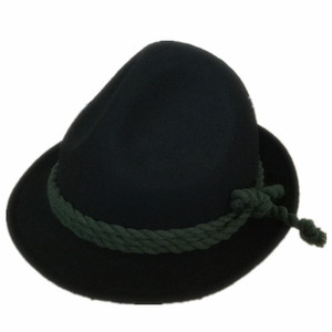 Pronto per la spedizione tradizionale 3 dent <span class=keywords><strong>100</strong></span>% australia feltro di lana cappello bavarese tedesco cappelli alpini verde scuro - Product Image 1