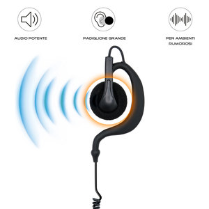 Auricular con Micrófono TechSide TSAG de Cable Espiral de 2 Pines Compatible con TI-F8+ Midland, Precio de Fábrica, Hecho en China - Product Image 4