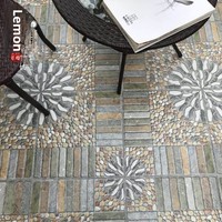 Carreaux de sol en céramique imitation pavés rustiques, antidérapants, style antique, pour extérieur, balcon, terrasse, jardin, cour - 400x400mm