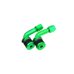Válvula sin cámara PVR32 de aleación de aluminio curvada verde para automóviles, motocicletas, vehículos eléctricos - Product Image 1