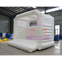 Château gonflable commercial tout blanc en PVC, écologique, pour location extérieure, idéal pour mariages et événements