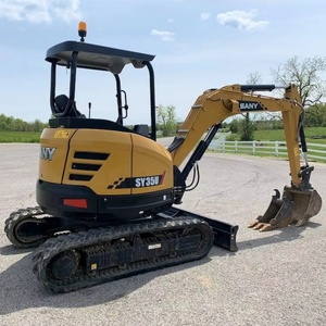 Mini-excavatrice sur chenilles hydraulique SANY SY35U 26U avec moteur Yanmar, pince à changement rapide, caoutchouc, capacité de 3 tonnes - Product Image 2