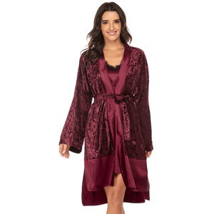 Camisón de <span class=keywords><strong>terciopelo</strong></span> de color puro para <span class=keywords><strong>mujer</strong></span>, ropa de dormir de encaje de talla grande, para el hogar, estilo europeo y americano, producto nuevo - Product Image 3