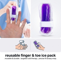 Compresse de glace ajustable en PVC GEL personnalisée pour la rééducation thérapeutique, avec Velcro, pour la main et les doigts, 5x3cm, 30g, soulagement du stress