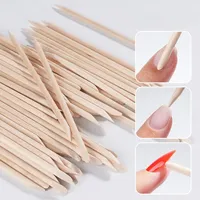 Lot de 100 bâtonnets en bois pour ongles, repousse-cuticules, outils de manucure et pédicure pour le retrait de strass et de points décoratifs