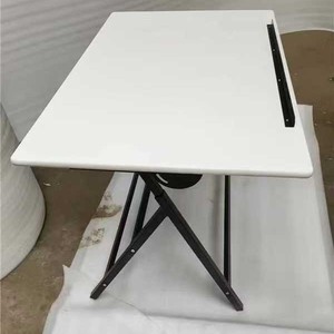 Table à dessin à angle réglable 120x90x116 cm en métal blanc autoportante pour bureau, salle d'étude et de formation - Product Image 1