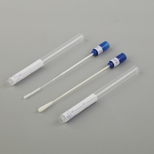 Monouso Test rapido nasale Vtm campionamento <span class=keywords><strong>Sterile</strong></span> floccaggio medico 10cm femmina tampone con tubo - Product Image 6