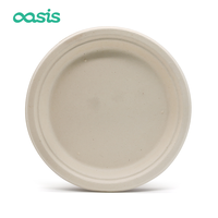 Assiettes alimentaires jetables élégantes et personnalisées en bambou et en canne à sucre compostable, vaisselle fantaisie anglaise pour l'emballage alimentaire pour le camping
