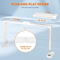 Lampe de bureau demi-lune 34 pouces pour technicien(ne) des ongles, 456 LED, 3 modes de couleur, chargement de téléphone, pour extensions de cils et tatouages