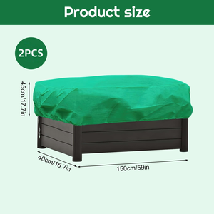 Housses de protection contre le gel pour plantes, lot de 2 housses rectangulaires pour bacs de jardin surélevés avec cordon de serrage, grandes couvertures anti-gel pour bacs de jardin - Product Image 2