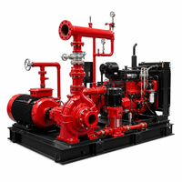 Ensemble de pompes à incendie verticales multi-étages conformes à la norme NFPA20, pompe centrifuge à double alimentation rouge pour l'approvisionnement en eau industriel