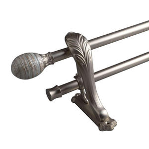 FA DI YA CR-00946 Asta Doppia per Tende in Ottone Anticato, Montaggio a Parete, Alta Qualità, Accessori per Binari e Aste per Tende - Product Image 2